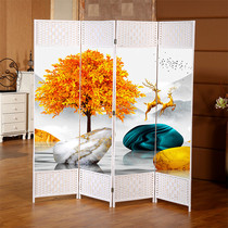 Screen folding mobile partition living room bedroom simple modern solid wood shelter wall porch curtain new Chinese home