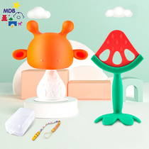 MDB baby tooth glue toy cartoon full soft silicone molar can be boiled bite Music 3 month treasure treasure bite grinding tooth stick
