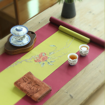 Zen Japanese-style waterproof tea mat Household cotton linen tablecloth Office retro dry tea mat set tea tray mat