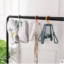 Multifunctional drying shoe rack windproof double sun rotating multi-purpose foldable drying rack plastic telescopic frame non-slip shelf