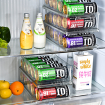 Kitchen Fridge Drink Intake Box Beer Coke pop Pop Finishing Frame New Transparent Double Layer Storage Box