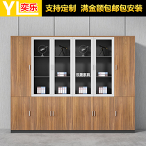 File cabinet wooden glass door information Cabinet boss bookcase with lock bookcase combination office file locker