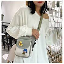Cute small bag girl 2023 new trendy girl student mobile phone bag Japanese small fresh messenger canvas bag