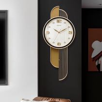 Modern light luxury clock clock home living room creative fashion wall clock hanging watch Nordic metal quartz clock