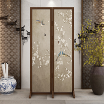 Modern simple screen Living room partition wall Door entrance folding mobile new Chinese style home occlusion Solid wood light luxury