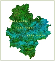 Guangxi Chongzuo City 12 5 m elevation data DEM production contour CAD GIS Development topographic map