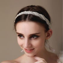 The happy elegance of the yarn the exquisite hand-stitched bead belt the bridal hair belt the bridal hair accessories