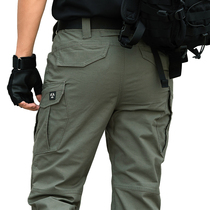 Spring and autumn stretch slimming tactical pants mens trousers military fans outdoor wear-resistant scratch-resistant multi-pocket combat pants overalls