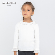 Baby Graziella girls' knitting Ruffle T-shirt 18qp7002 in autumn and winter