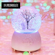 Dream romantic Cherry Blossom Snow Crystal Ball Music Box Music Box Music box decoration to send girl birthday children New Year