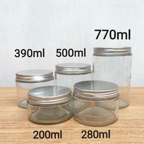 200ml wide-mouth aluminum cap round straight glass bottle tortoise jelly ointment lemon bottle food sealed jar jam bottle