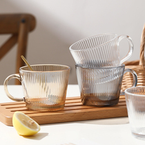 High-value coffee cup household with transparent glass drinking cup milk cup breakfast cup office water cup