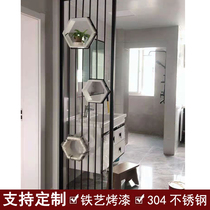 Living room screen partition into the house to stop the toilet door dry and wet separation dry area half wall partition decoration shelf