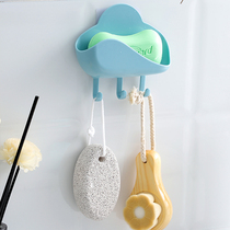 Bathroom soap box drain storage rack non-perforated cloud adhesive hook strong viscose multifunctional kitchen wall hook