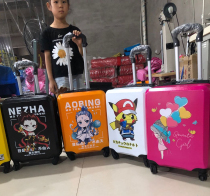 Customized logo childrens trolley case cartoon male and female student suitcase custom 18 inch universal wheel small suitcase