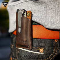 Crazy horse leather EDC tool set multi-purpose knife set multifunctional tactical pen storage bag belt combination tool pliers set