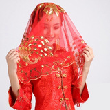 Wedding supplies bridal wedding red hijab Chinese wedding dowry veil hijab hijab tassel