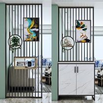 Nordic wrought iron metal screen with painting decoration background wall partition shelf dining room living room entrance simple modern