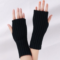 Short Wrist Wrist Half Finger Gloves Wrist Half Palm Gloves Twisted Knitted Wool Finger Gloves Arm Cover