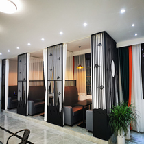 New Chinese restaurant Wrought iron screen Hot pot shop Card seat partition Hotel private room grille Teahouse entrance hollow decoration