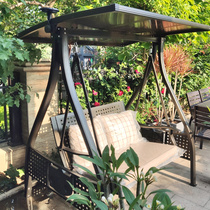 Outdoor swing courtyard with lights outdoor swing cast aluminum Net red rocking chair indoor balcony double hanging chair home