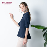 Scofield women's fall 2020 new quarter sleeve ruffled slim shirt sfbaa3705q