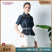 SCOFIELD Women's Fall 2020 New Waist Stripe Hem Ruffled Cotton Shirt SFBAA3704Q