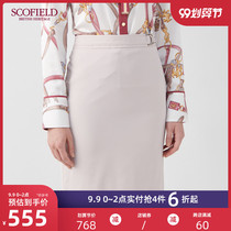 SCOFIELD Women's Waist Metal Decoration Solid Color Hip Skirt SFWH94912Q