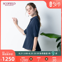 Scofield women's fall 2020 new quarter sleeve ruffled slim shirt sfbaa3705q