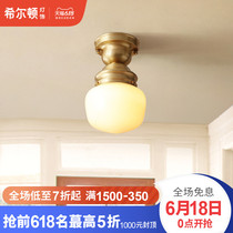 Q Hilton American style small ceiling balcony bedroom modern simple aisle light single head small light minimalist light