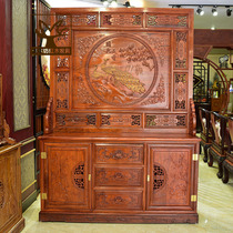 Mahogany screen National color Tianxiang seat screen Hedgehog rosewood partition Rosewood entrance cabinet Chinese double-sided carved interstitial screen