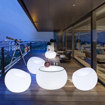 Luminous Bar Table And Chairs Balcony Small Table Three Sets Outdoor Patio Net Red Table Clear luminous furniture Composition