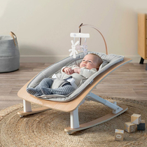 babytrace coax baby artifact baby rocking chair soothing recliner newborn baby solid wood with baby shakes sleeping basket bed