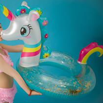 Unicorn childrens swimming circle 0-3-7 years old thickened life buoy childrens armpit circle boys and girls lie for 6 months