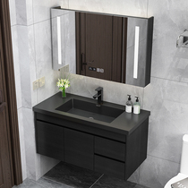  Rock board one-piece basin bathroom cabinet combination Modern light luxury bathroom simple hand washbasin cabinet Bathroom sink