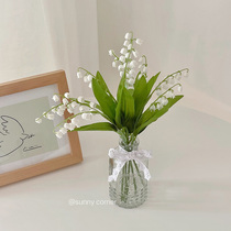 Meta Gas Corner Ins Wind Small Fresh Bells Orchid Emulation Flowers Fake Flowers Bedroom Living Room Living-room Flower Bouquet Furnishing Decoration Pendulum