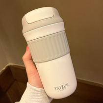 Simple Japanese thermos cup female high-value coffee with Cup portable 316 stainless steel cup male student Cup