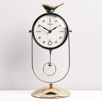 Light luxury clock clock living room home desktop Nordic TV cabinet ornaments quartz clock modern simple creative station clock