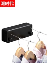 Punch-free clothesline indoor shrink clothes artifact hanging cool clothes invisible telescopic drying rack steel wire balcony