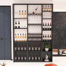 Industrial wind wine rack Bar commercial Wrought iron wine cabinet shelf American simple wine floor-to-ceiling display cabinet