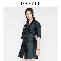 Dazzle Disu new military style matte waistband 5 / 4 sleeve medium long wind coat for women 2a3f6081q