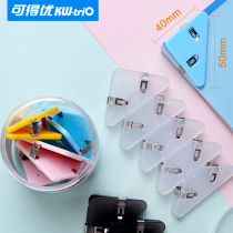 Kedeyou Triangle corner clip 90 degree plastic bill clip Color transparent office supplies clip File tail clip Student textbook reading label clip Book corner anti-rot protection clip
