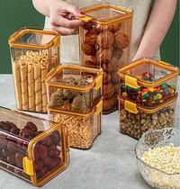Transparent square sealed crisp box can be stacked Japanese kitchen grain storage jar snack dried fruit storage jar