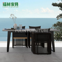 Outdoor table and chairs Garden long table Balcony Small Composition Waterproof Patio Rattan restaurant Chair open-air plastic aluminium Three sets