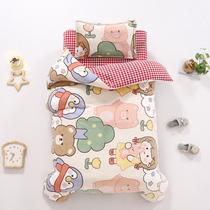 Kindergarten quilt set of three autumn and winter milk fleece quilt cover baby into the garden with core set of six coral fleece bedding