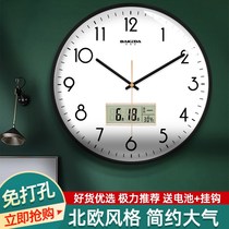 Wall-clock drawing room Nordic watch wall wall houseclock modern minimalist atmospheric wall watch fashion quartz clock
