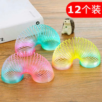 Rainbow circle toy spring coil stacked ring baby 1-2-3 years old puzzle early education children Magic Rainbow elastic ring