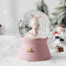 Crystal Ball Music Box Snowflakes Snow Snow Girl Princess Children Christmas Birthday Gift Music Box