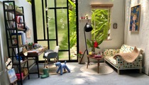 (Mi Mengtang)Baby with the background board floor sliding door combination baby house shooting props small cloth ob11 meat meat