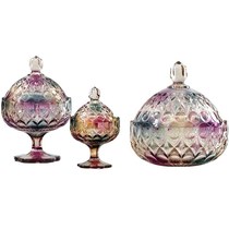 Crystal glassware sugar jar candy jar with lid living room ornaments European style high storage jar Nordic light luxury decoration